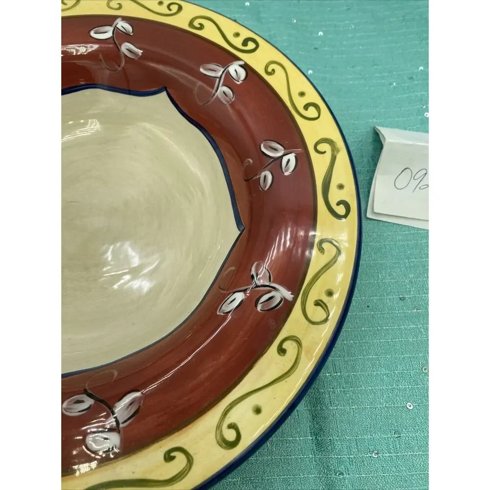 Serving Bowl Pier 1 Vallarta 10 1/2 Inch Red Gold Dinnerware